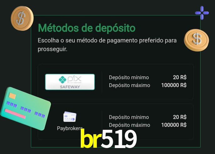 O cassino br519 oferece uma grande variedade de métodos de pagamento